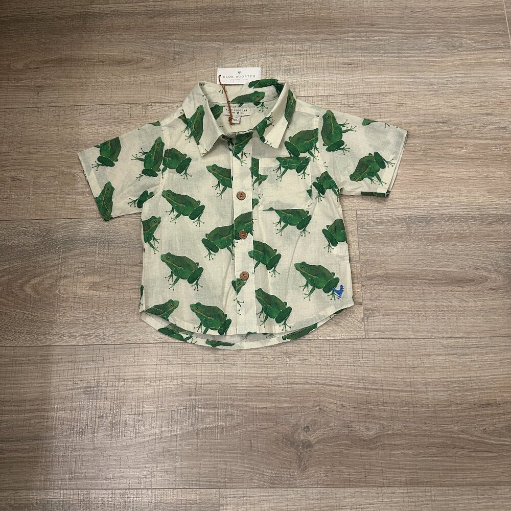 Blue Rooster by Pink Chicken "Frogs" Jack Shirtt